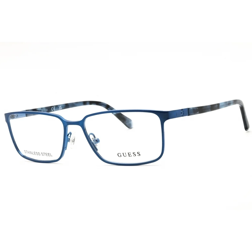 NWT Guess GU50244 Matte Blue Rectangle 55mm Eyeglasses